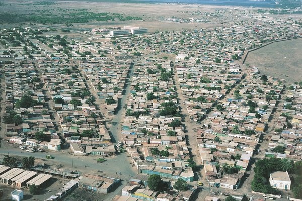 Aerial view of Djibouti city in Djibou